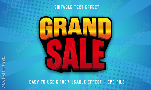 grand sale editable text effect template with abstract style use for business brand and store campaign