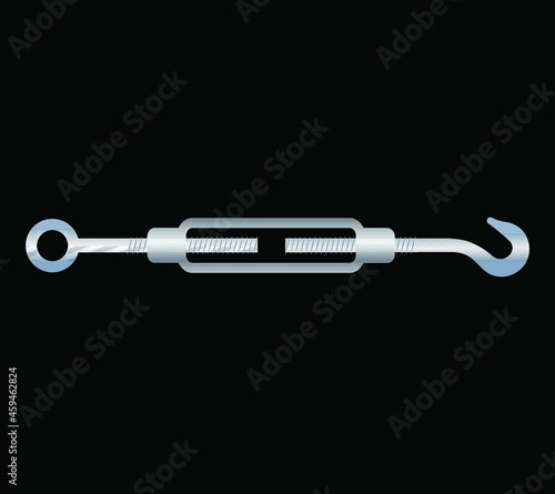 Lanyard assembly steel horizontal on a black background 