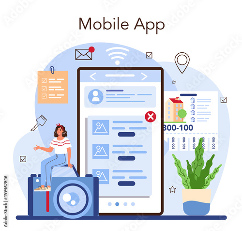 Real estate industry online service or platform. Property selling