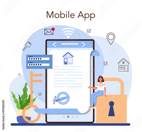 Real estate industry online service or platform. House remodeling