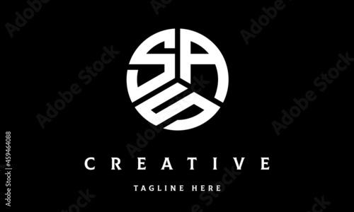 SAS creative circle three letter logo vector