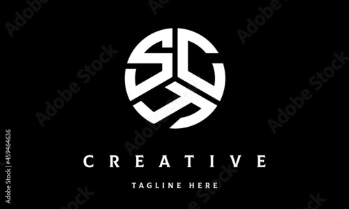 SCY creative circle three letter logo vector