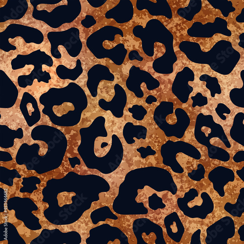 Vector trendy leopard spot abstract Bronze seamless pattern. Wild animal cheetah skin dark gold metallic foil texture for fashion print design, cover, wrapping, digital paper, wallpaper, background