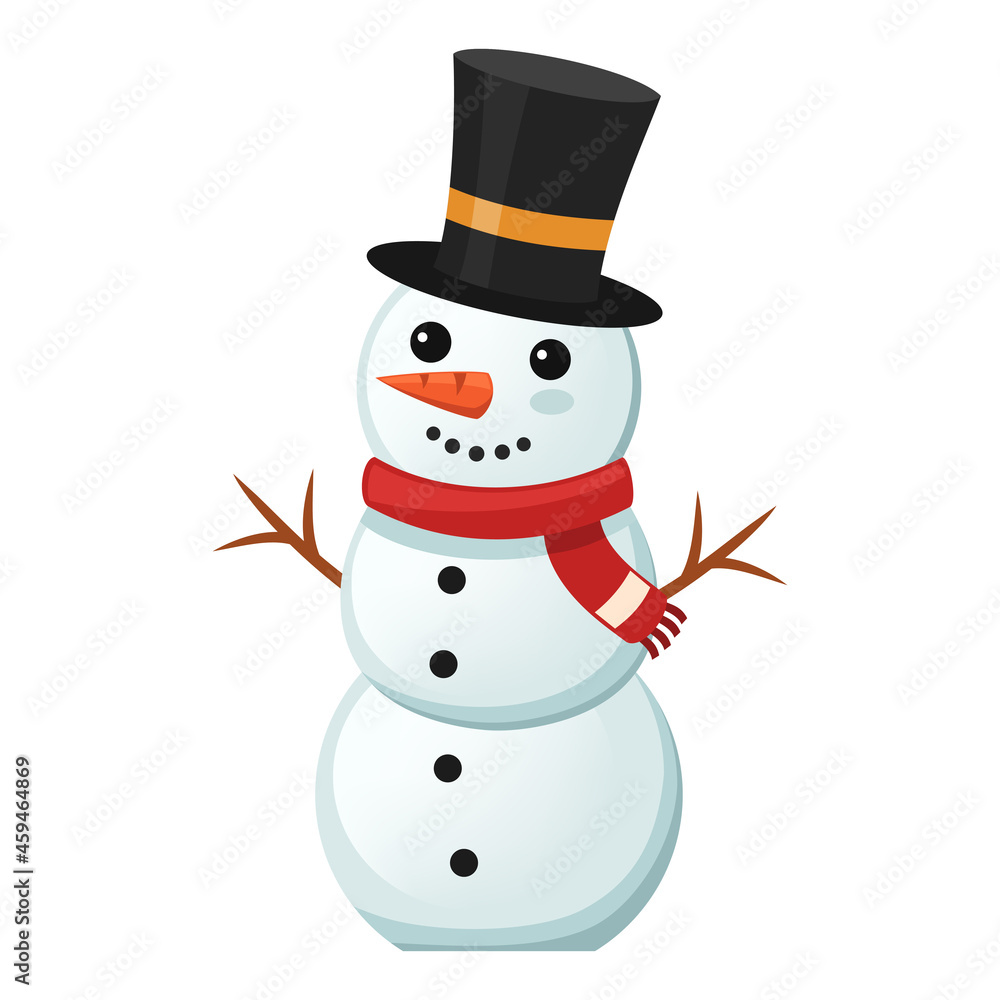 Happy snowman isolated on white background Happy snowman isolated on white background