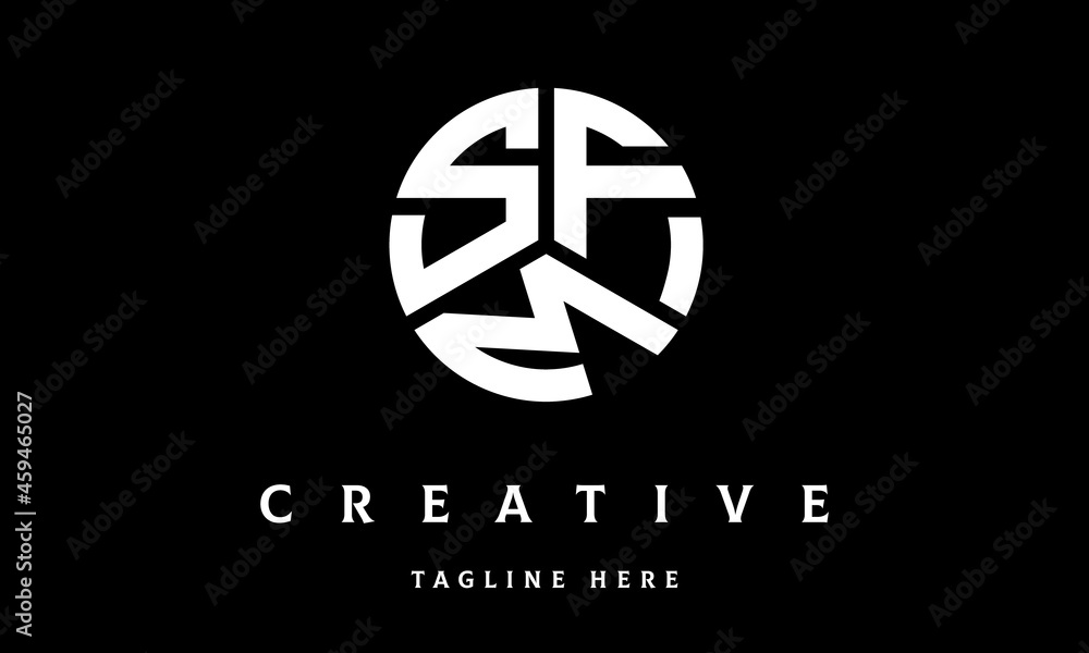 SFM creative circle three letter logo vector SFM creative circle three letter logo vector