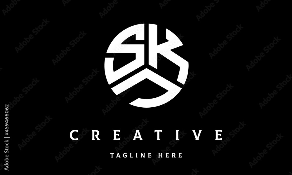 SKJ creative circle three letter logo vector SKJ creative circle three letter logo vector