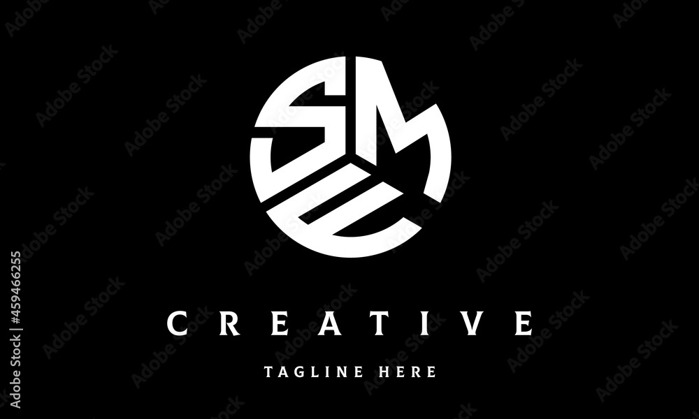 SMF creative circle three letter logo vector SMF creative circle three letter logo vector