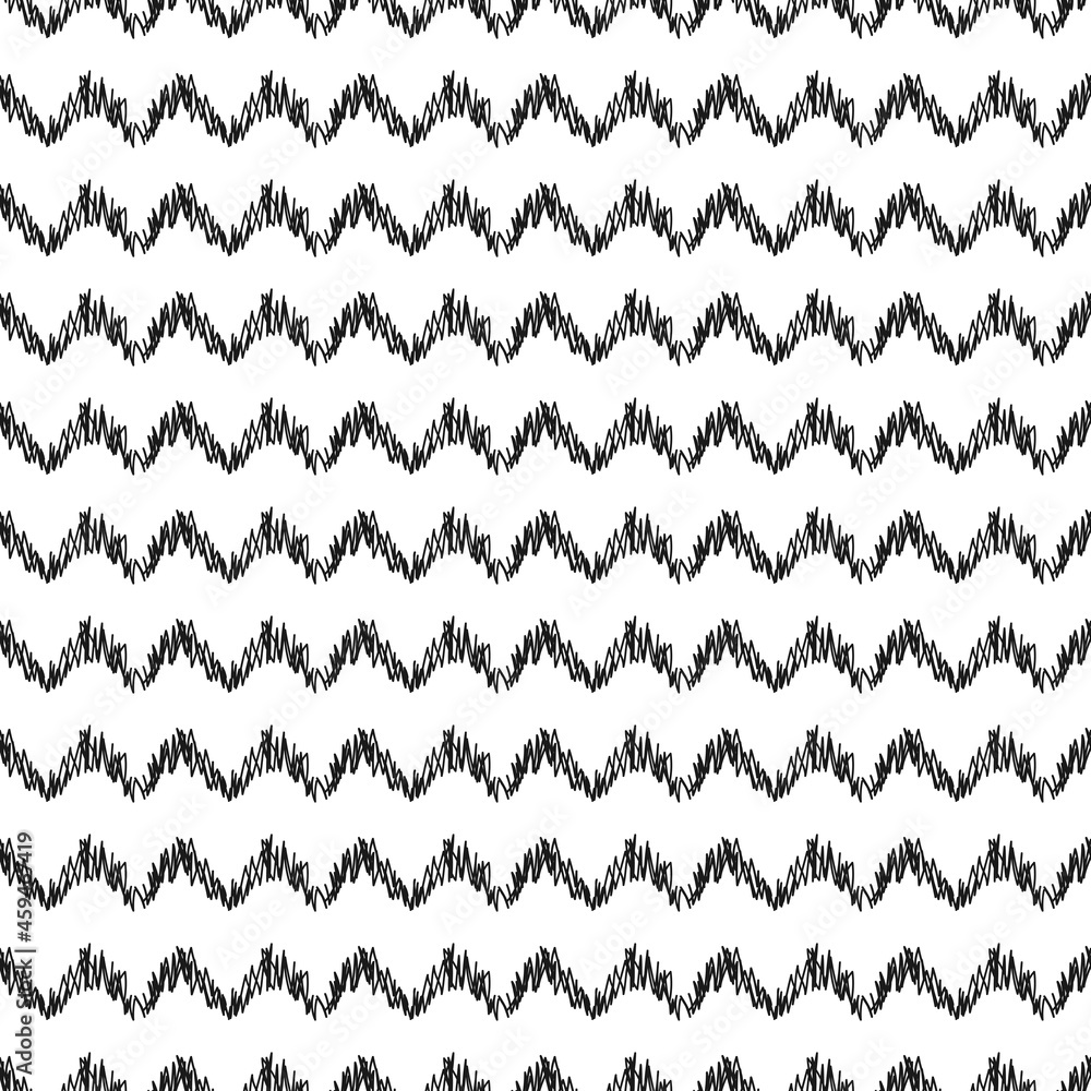 Shabby pen drawn zig zag lines. seamless funny texture with black rolling lines on white background. Shabby pen drawn zig zag lines. seamless funny texture with black rolling lines on white background.
