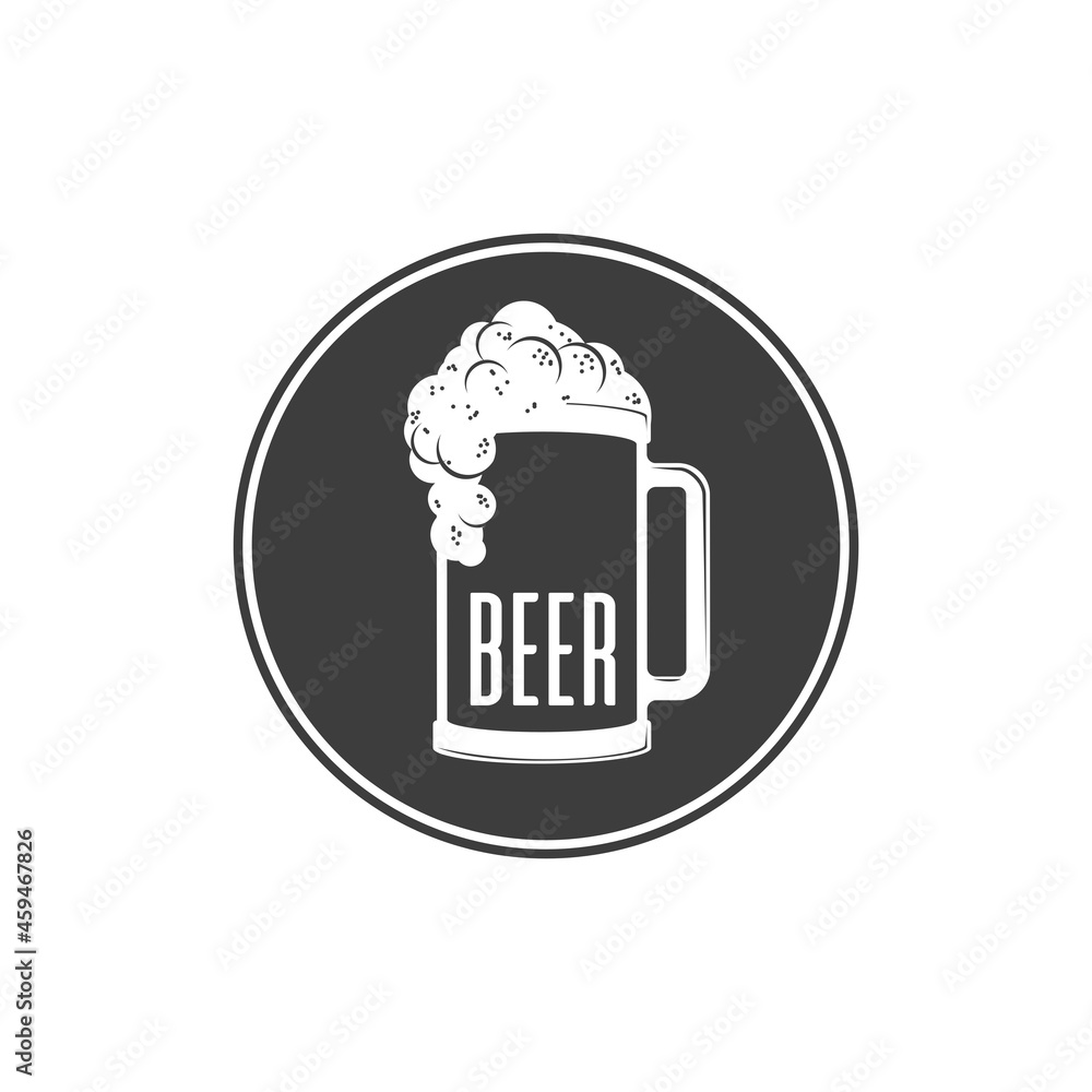 Lager beer icon. Glass with Beer or Ale isolated on white background. Alcoholic beverage festival concept. Glass of booze in flat style. Vector illustration. EPS 10. Lager beer icon. Glass with Beer or Ale isolated on white background. Alcoholic beverage festival concept. Glass of booze in flat style. Vector illustration. EPS 10.