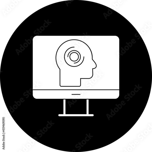 Online Psychology Glyph Inverted Icon Design