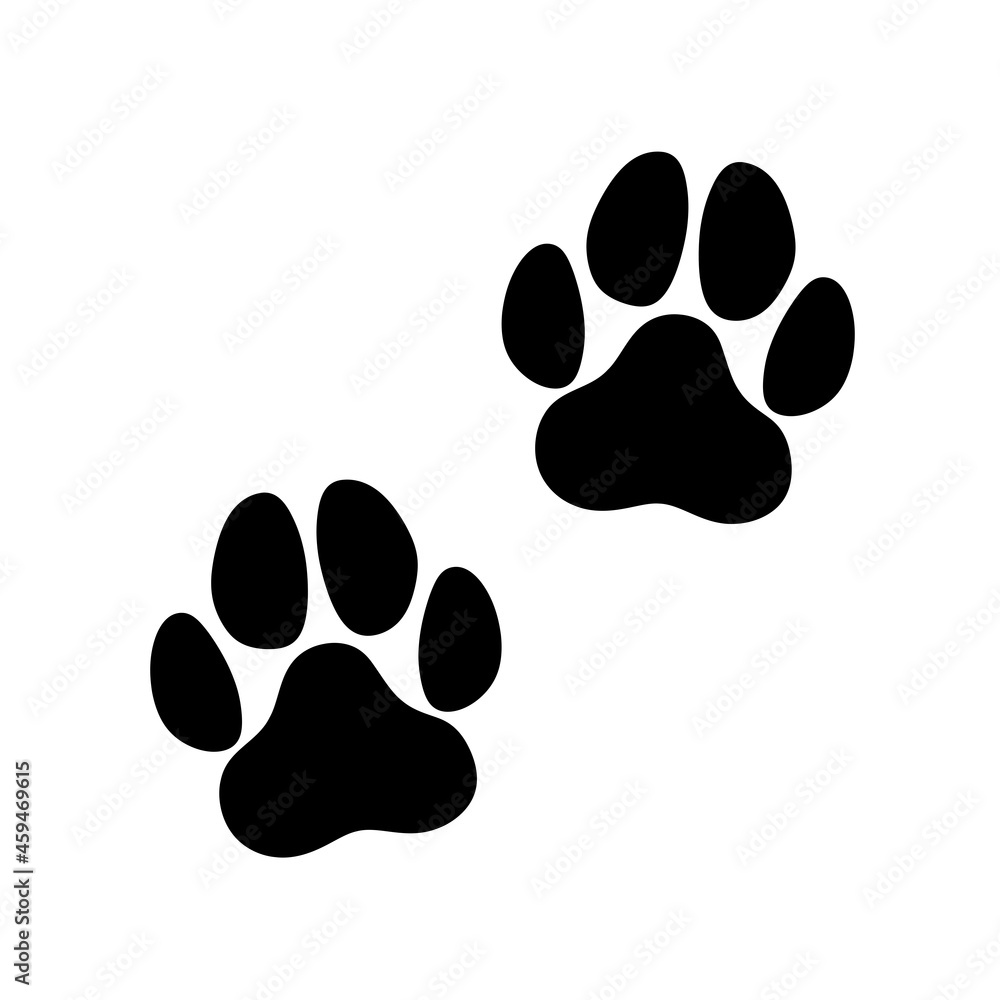 Black paw prints animal track shape icon sign design element. Black paw prints animal track shape icon sign design element.