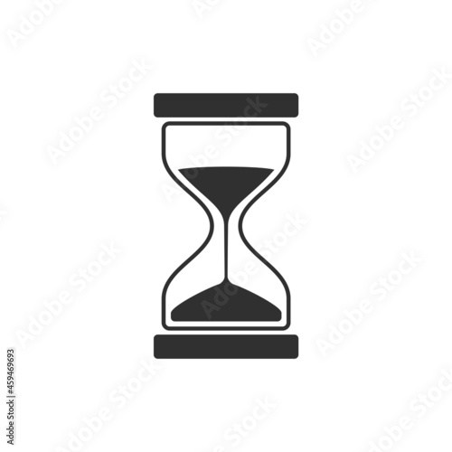 Hourglass icon in flat style isolate on white background. Business and time management concept. Sandglass or sand clock sign. Vector illustration. EPS 10.