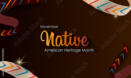 Native American Heritage Month in November. American Indian culture. National ornament.