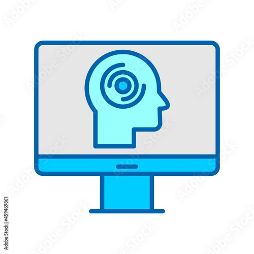  Online Psychology Line Bluetone Icon Design