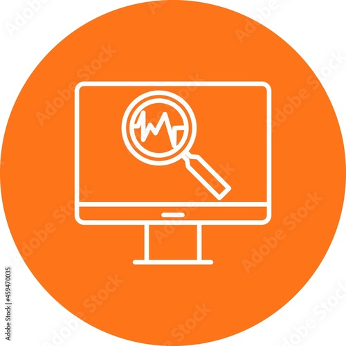 Online Diagnosis Line Multicolour Icon Design