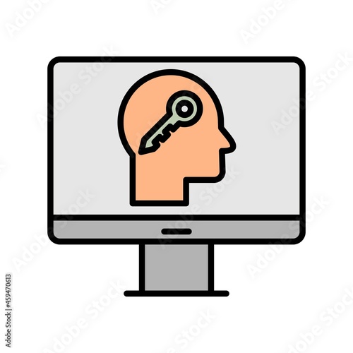 Online Psychology Line Filled Icon Design