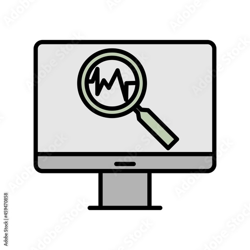 Online Diagnosis Line Filled Icon Design
