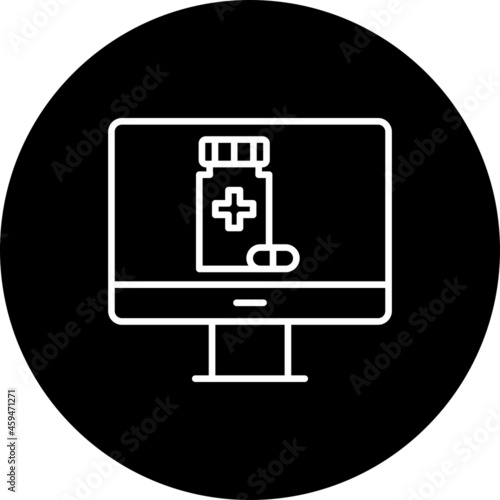 Online Medicine Line Inverted Icon Design photo