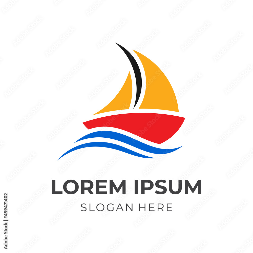 sail logo template with flat colorful style sail logo template with flat colorful style