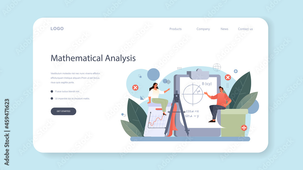 Mathematician web banner or landing page. Mathematician seek Mathematician web banner or landing page. Mathematician seek