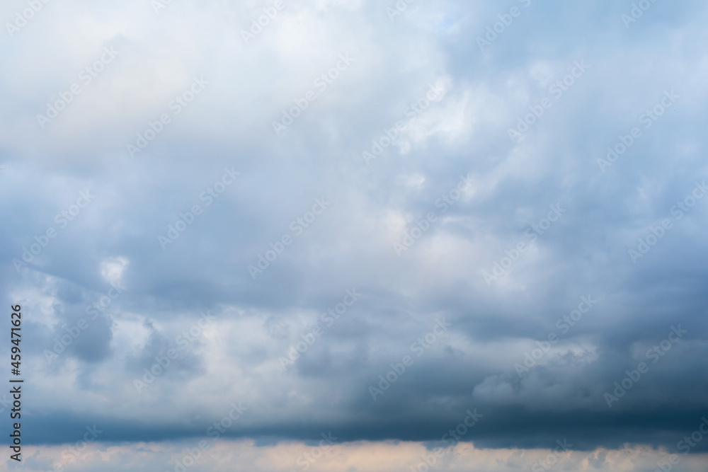 Cloudy sky with rain clouds, background