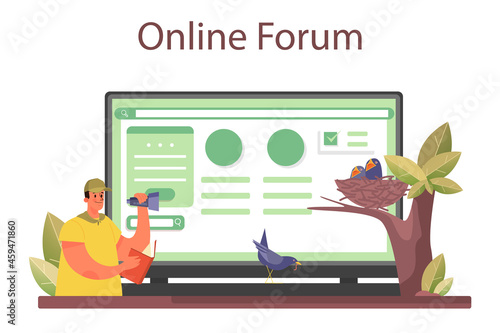 Ornithologist online service or platform. Zoologist research