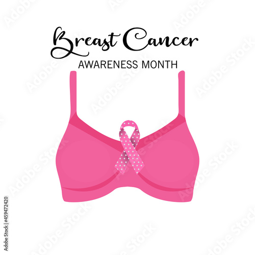 Vector illustration of a Background for Breast Cancer Awareness Month (October is Cancer Awareness Month).
