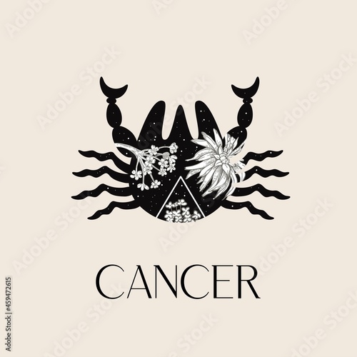 Zodiac sign Cancer. The symbol of the astrological horoscope.