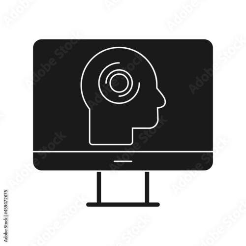 Online Psychology Glyph Icon Design