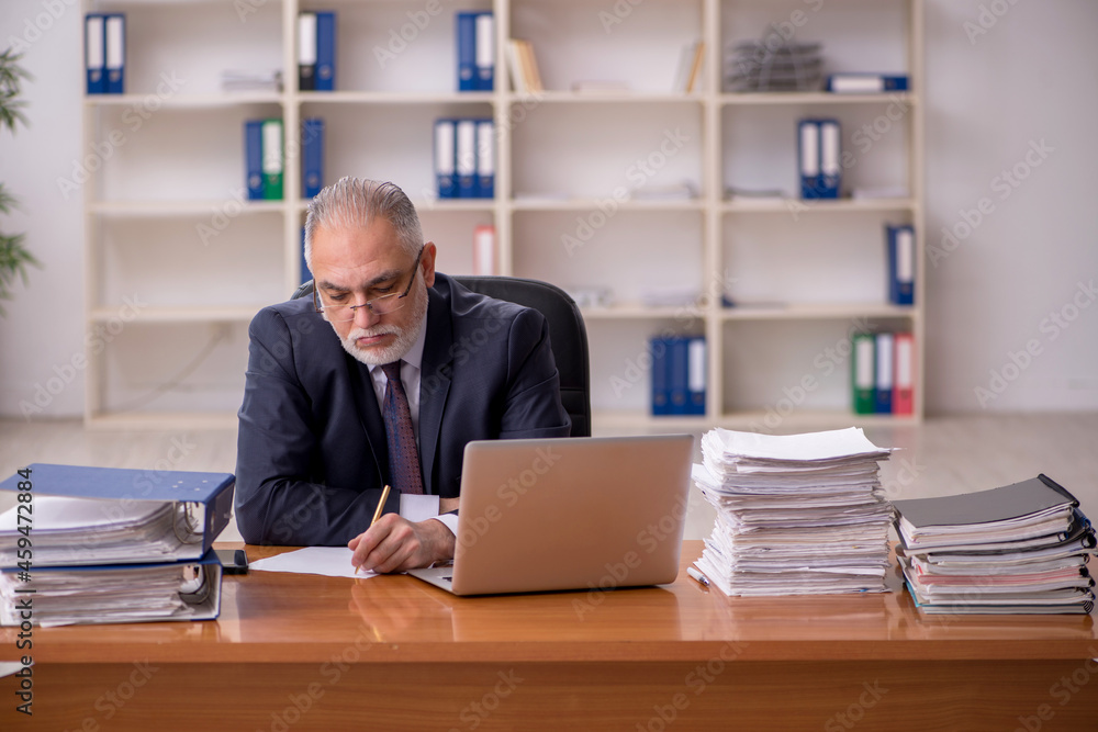 Old male employer and too much work in the office Old male employer and too much work in the office