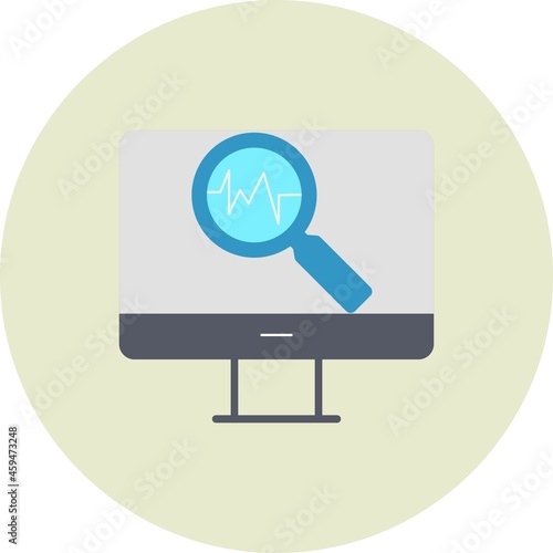 Online Diagnosis Flat Circle Icon Design