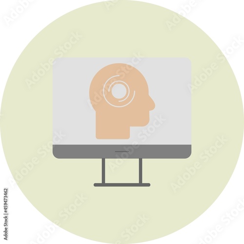 Online Psychology Flat Circle Icon Design