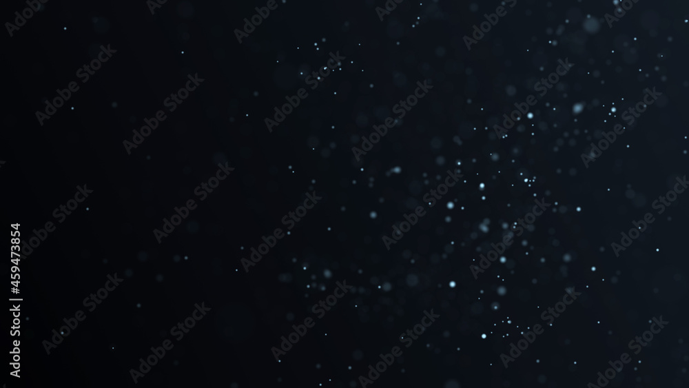 Obraz premium Dust particle glow. Energy flow on a black background. Abstract background of particles. 3D rendering.