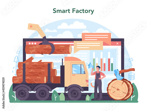 Timber industry and wood production online service or platform