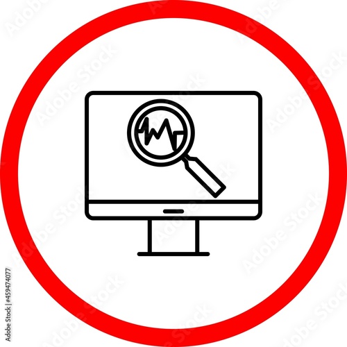  Online Diagnosis Line Sign Circle Icon Design