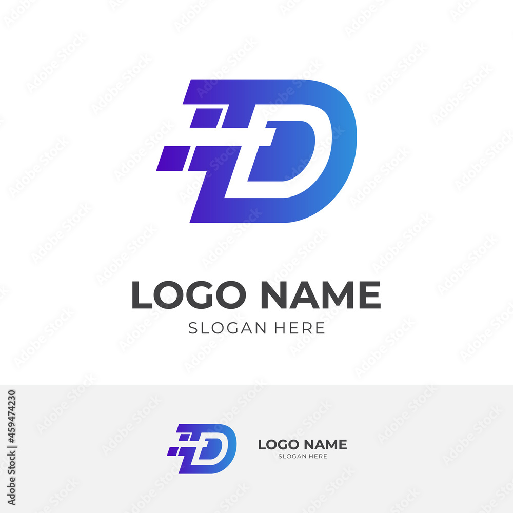 modern letter D logo design template concept vector with flat blue color style modern letter D logo design template concept vector with flat blue color style