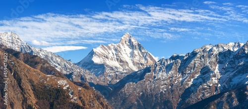 mount Nanda Devi vith beautiful sky India Himalaya