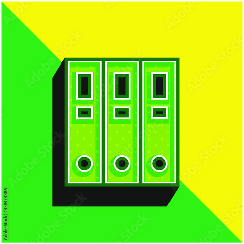 Archive Green and yellow modern 3d vector icon logo