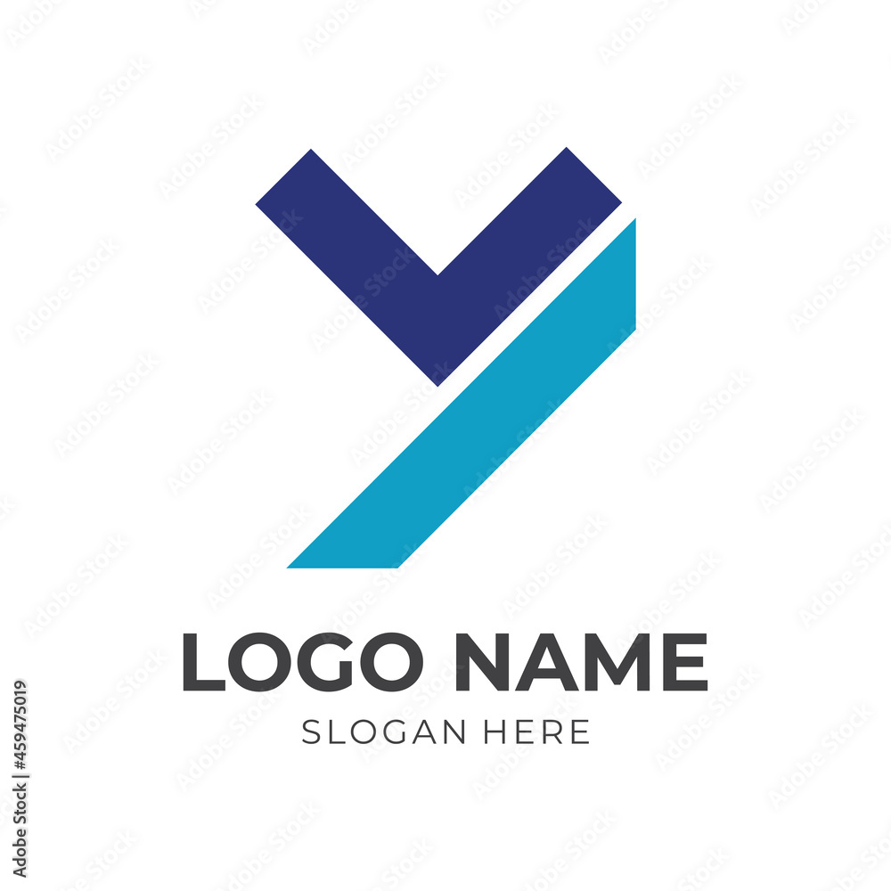letter Y logo design template concept vector with flat blue color style letter Y logo design template concept vector with flat blue color style