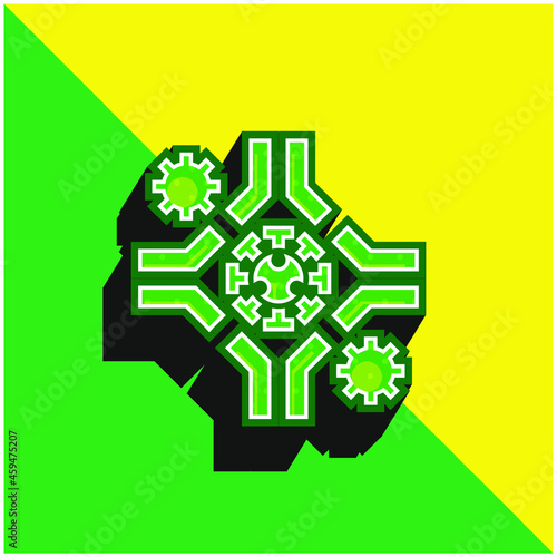 Antibody Green and yellow modern 3d vector icon logo