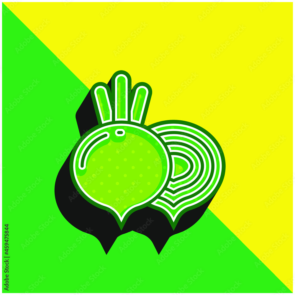 Beet Green and yellow modern 3d vector icon logo Beet Green and yellow modern 3d vector icon logo