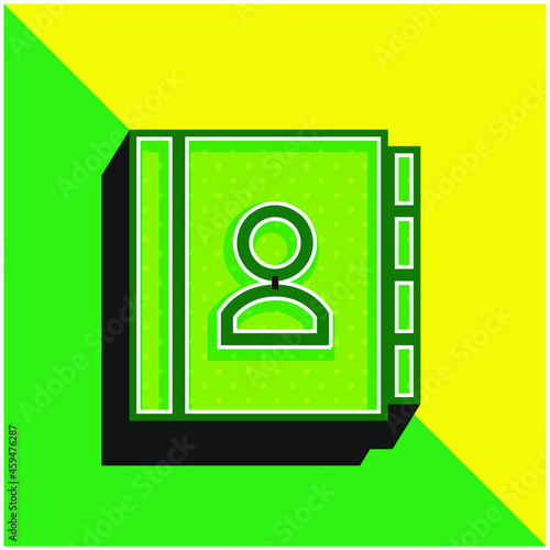 Agenda Green and yellow modern 3d vector icon logo
