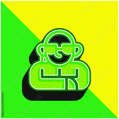 Bodyguard Green and yellow modern 3d vector icon logo