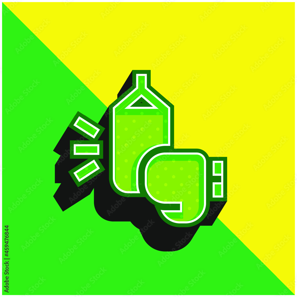 Boxing Green and yellow modern 3d vector icon logo Boxing Green and yellow modern 3d vector icon logo