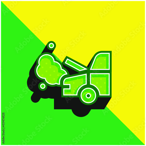 Bonnet Green and yellow modern 3d vector icon logo