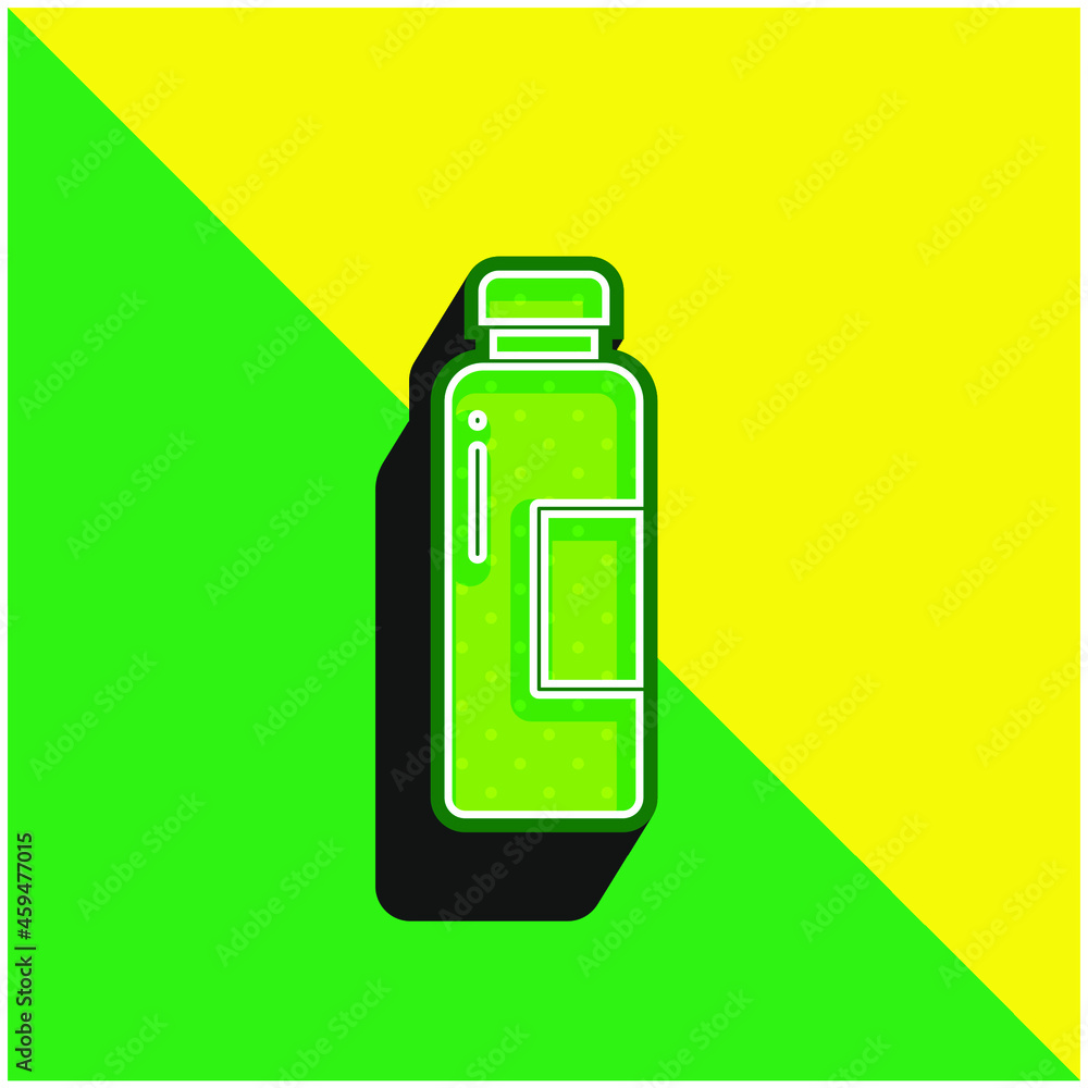 Bottle Green and yellow modern 3d vector icon logo Bottle Green and yellow modern 3d vector icon logo