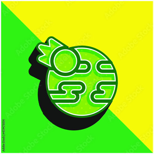 Armageddon Green and yellow modern 3d vector icon logo