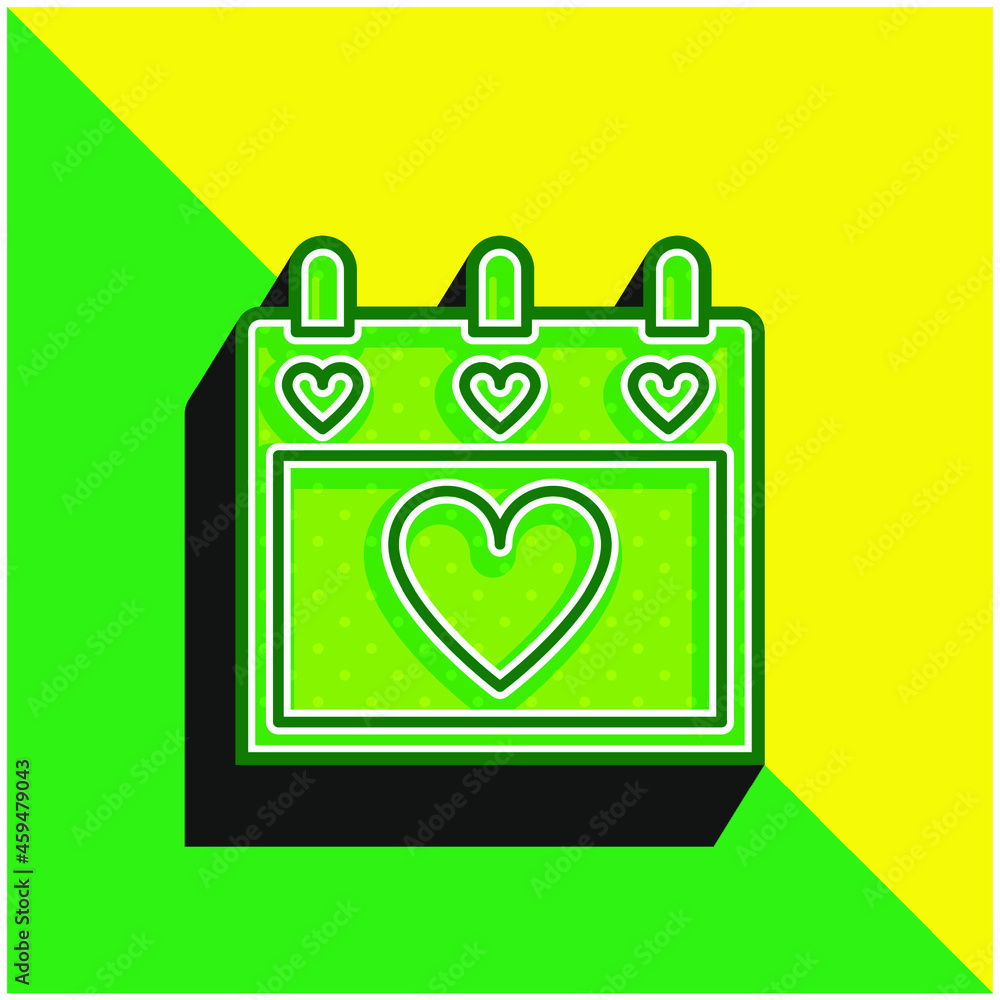 Agenda Green and yellow modern 3d vector icon logo Agenda Green and yellow modern 3d vector icon logo