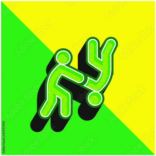 Aikido Green and yellow modern 3d vector icon logo