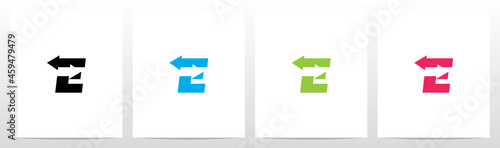 Exchange Arrows On Letter Logo Design E